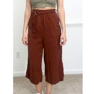 High-waist Wide Leg Cropped Pants XS
